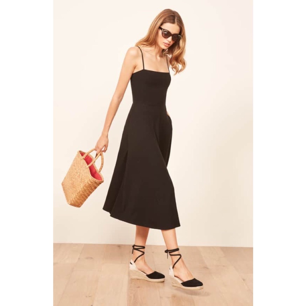 Reformation Bettie Ribbed Pin Up A-Line Dress